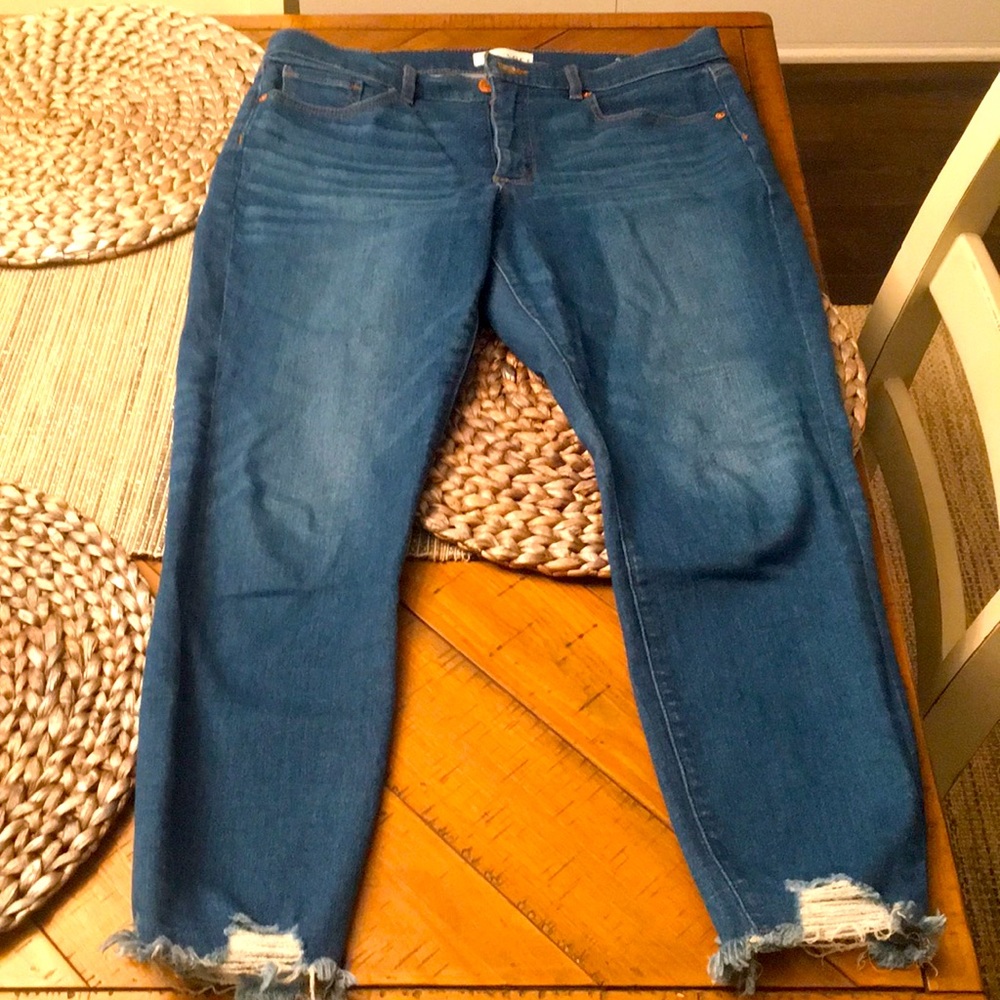 Loft High Waisted Skinny Cropped Jeans